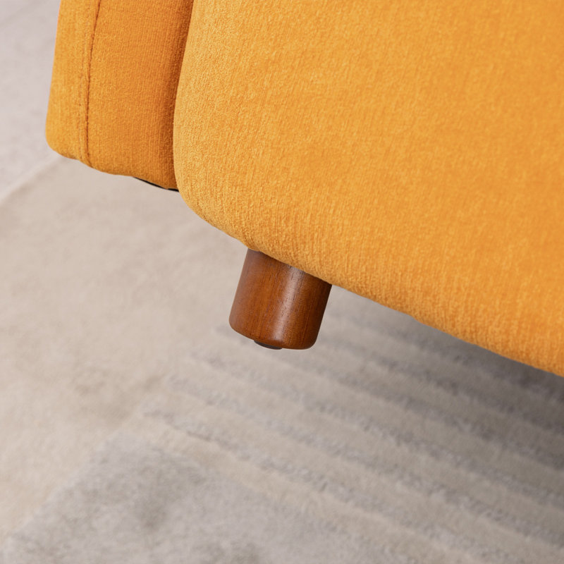 Canapé moderne et confortable en tissu d'ameublement Chenille, Orange