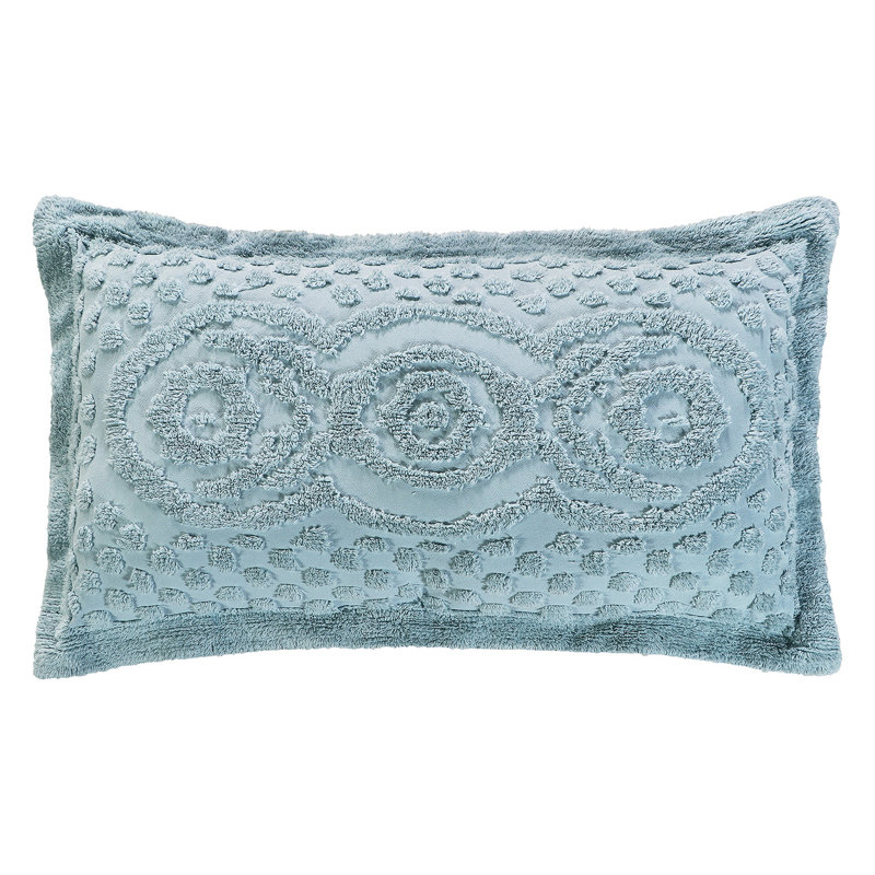 Blue Cotton Tufted Chenille King Sham