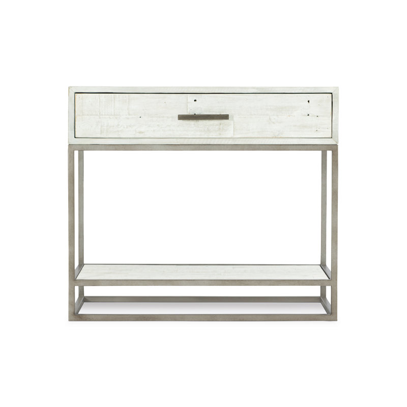 Alvar - Drawer Steel Nightstand, Highland Park - Brushed White Finish