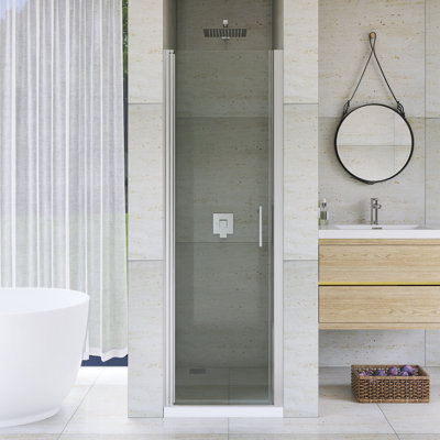 24-25 3/8" Pivot Semi-Frameless Shower Door