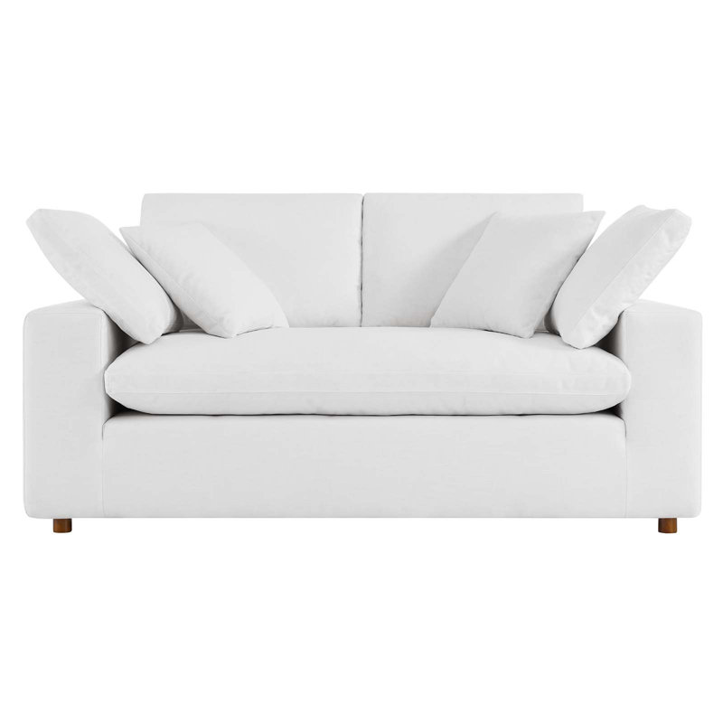 Modway Commix Down Filled Overstuffed Loveseat, Pure White