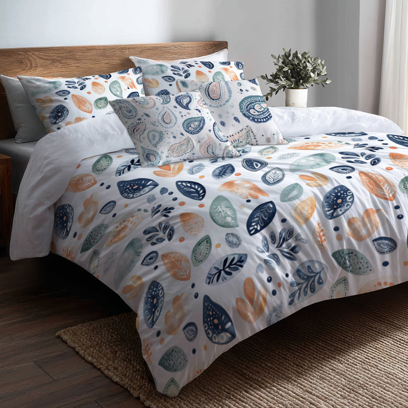 Ensemble de literie 5 pièces French Country - Housse de couette et coussin décoratif