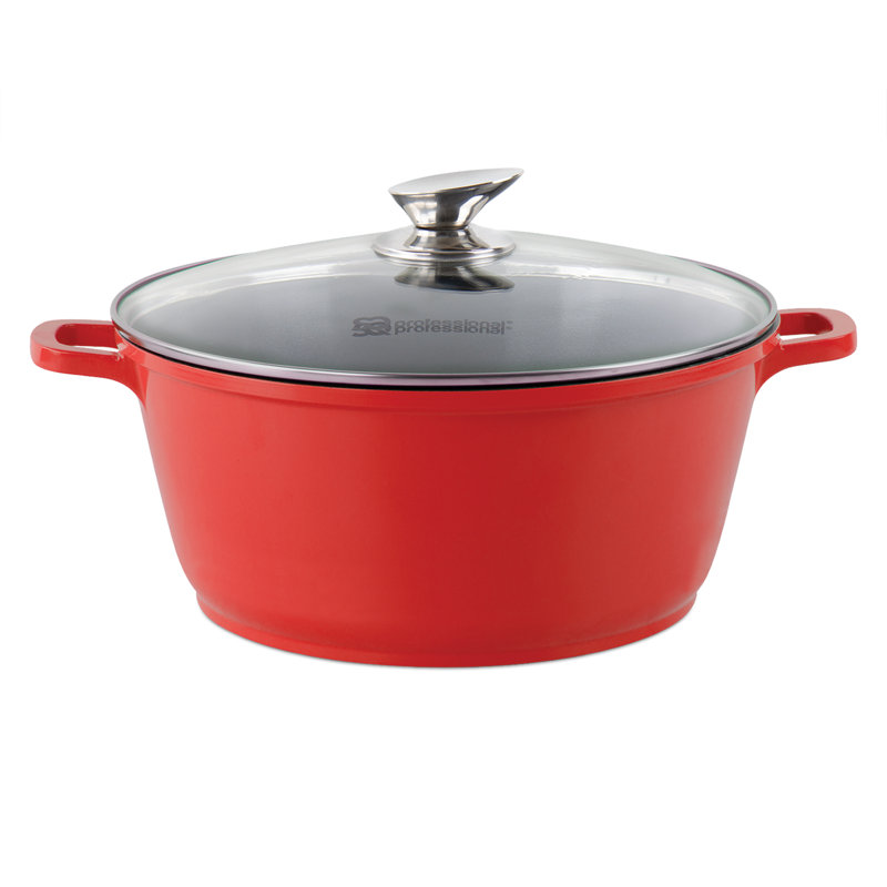 SQ Professional Nea Non-Stick Aluminium Stock Pot, Red, 28cm