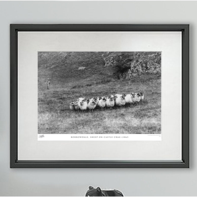 Borrowdale, Sheep On Castle Crag C1865 by Francis Frith - Single Picture Frame Print, 45cm H x 60cm W x 2.3cm D