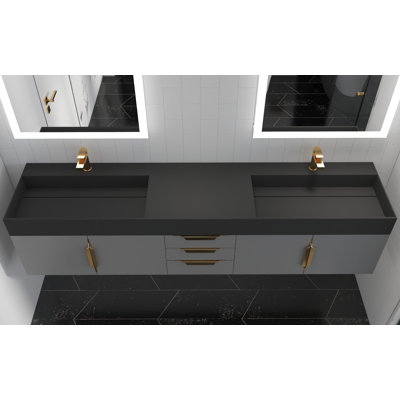 Meuble-lavabo double 84 po avec plateau Amazon