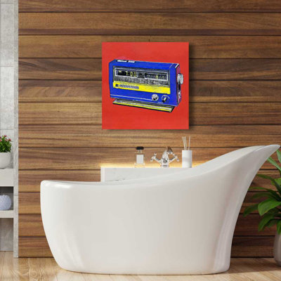 Retro Radio Alarm | Blue Canvas | Contemporary Bedroom Decor