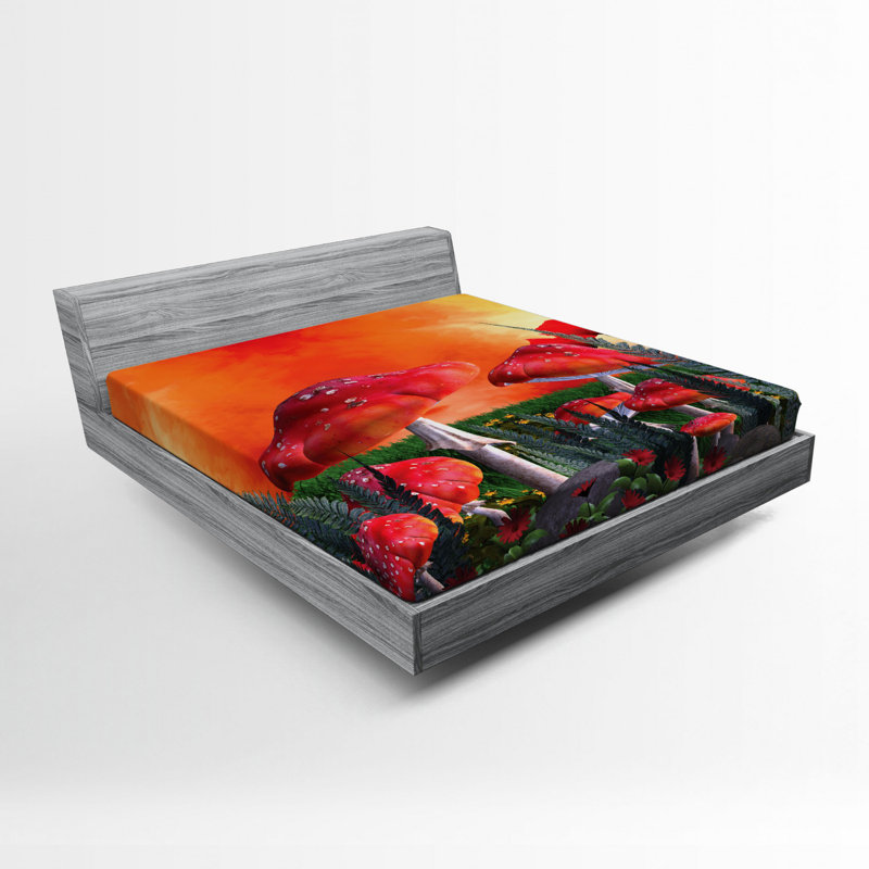 Microfiber Floral Fitted Sheet, Queen Fitted Sheet