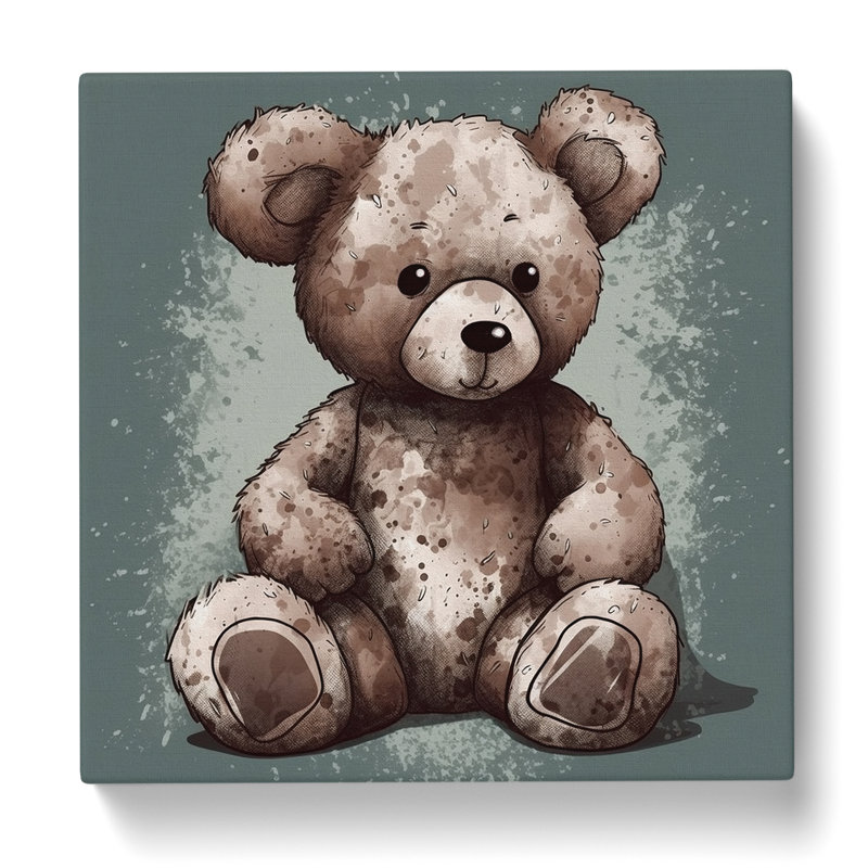 Teddy Bear No.1 - Wrapped Canvas, 35cm H x 35cm W x 3cm D