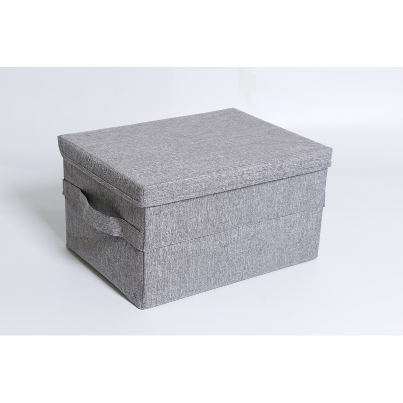 Latitude Run® Fabric Decorative Bin, Light Gray, 18" H x 13" W x 10" D
