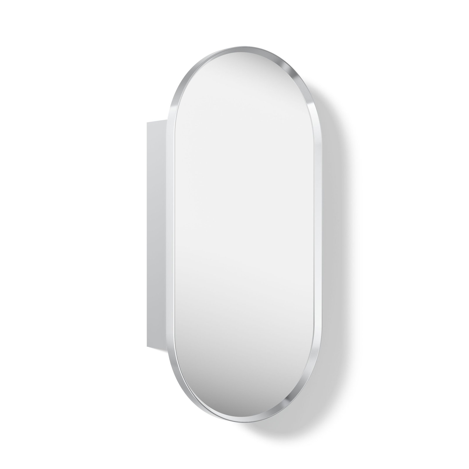 Verdera Capsule Medicine Cabinet, 30" H x 15" W x 5.55" D, Polished Chrome