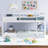 Solid Wood Versatile Twin Over Twin Floor Bunk Bed With Ladder-1329150573