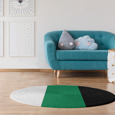 Tapis à rayures vert/noir