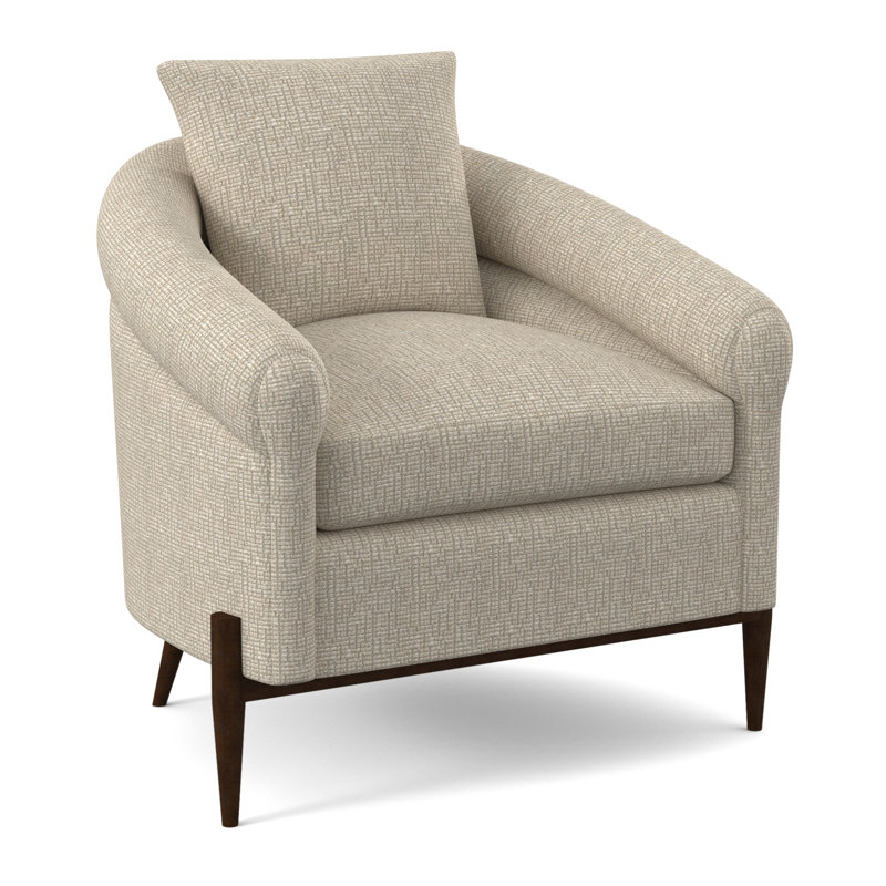 Jaxson Upholstered Armchair, American Walnut, Stepping Stones Ivory Viscose