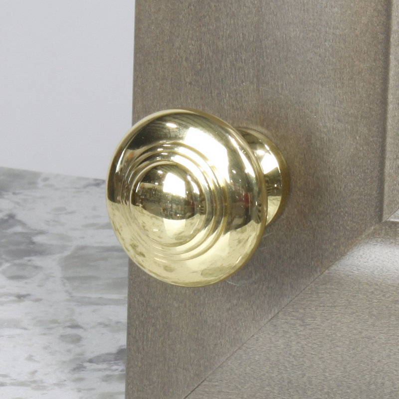 Hartford 1 5/16" Diameter Mushroom Knob, Polished Brass