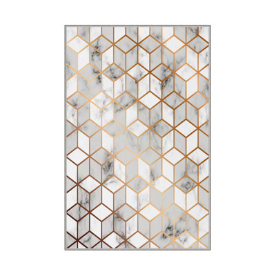 Antibacterial Hall Carpet (2.6 x 6.6 Ft) | 100% Polyester, 0.4 in Pile Height | Non-Slip PVC Dot Underside, Machine Washable | 3D Digital Printing, Durable & Stylish for Entryways, Living Rooms & More