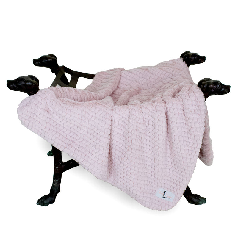 Couverture en polyester Paris Dog, 17 po x 14 po, Rosewater