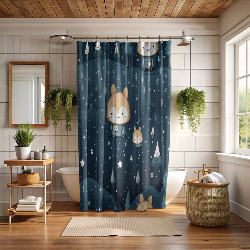 Rideau de douche Christmas Twilight - Premium, H 74 po x l 71 po