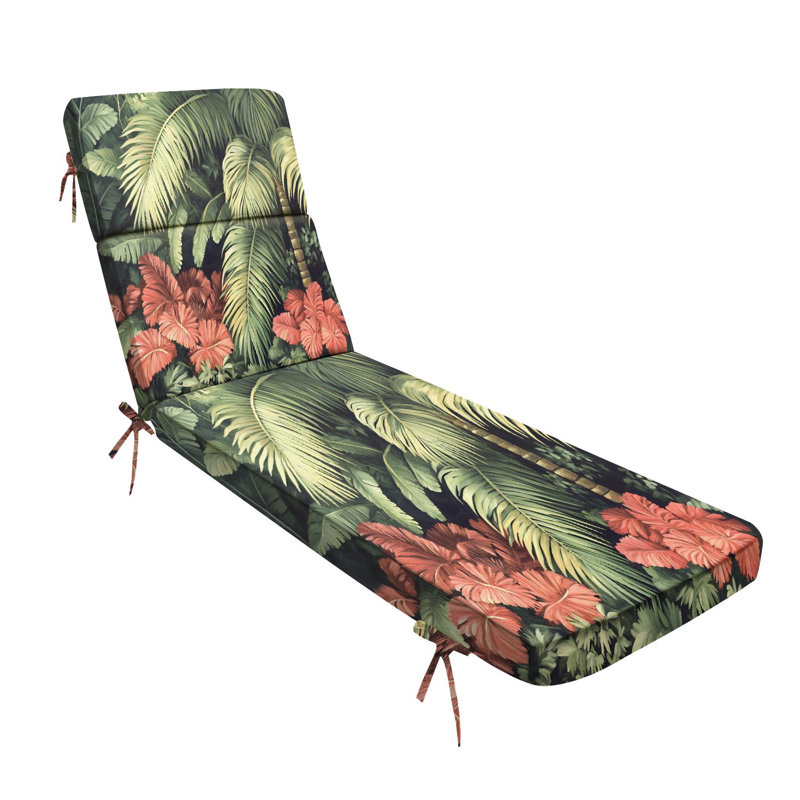  Coussin de patio pour l'extérieur 3 po, Motif floral rouge / vert