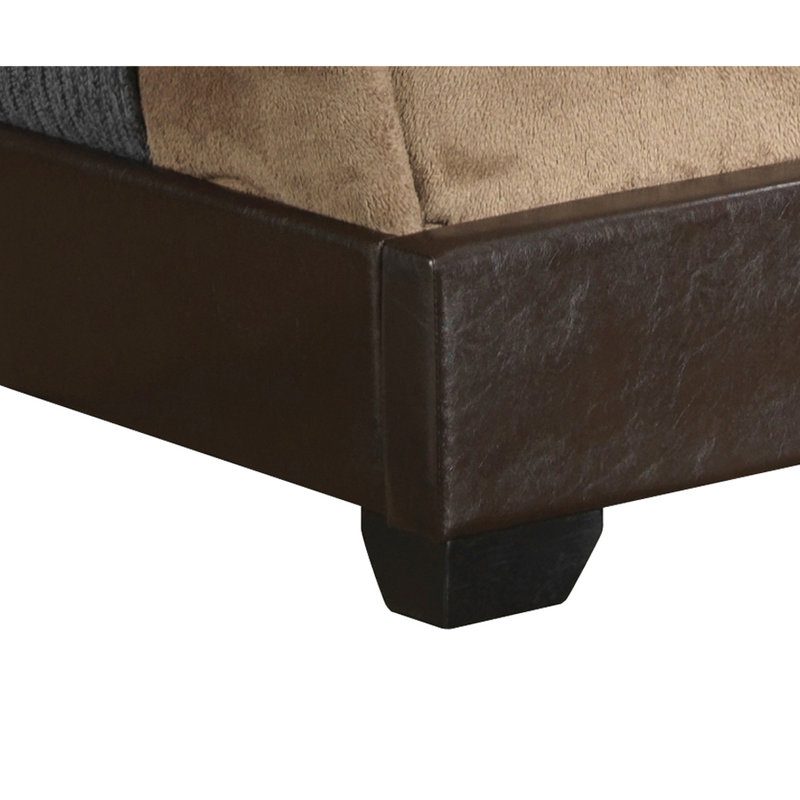 Grand lit cappuccino aux couleurs chaudes Elegant Design - l 86 po x P 47 po x H 63 po avec rembourrage en mousse l 63 po