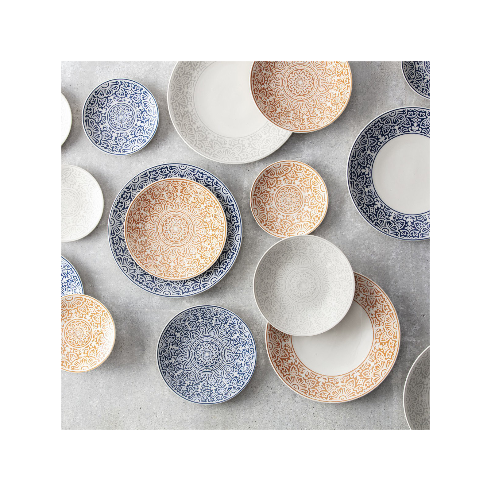Fortessa Havana Porcelain, 12 Piece Dinnerware Set (Service for 4), Gray
