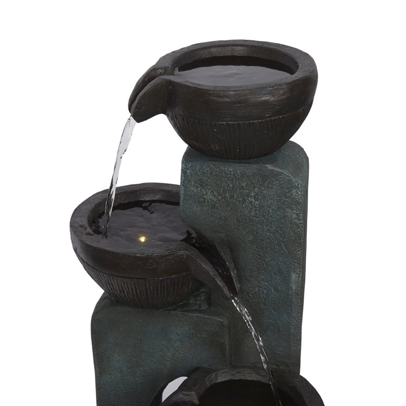 4-Tier Bowls Cascading Fountain with LED Lights