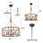 Ambrose 19.7" 4-Light Solide Wood Drum Cgaed Chandelier for Kitchen Island, Adjustable Pnendat Light-1856137767