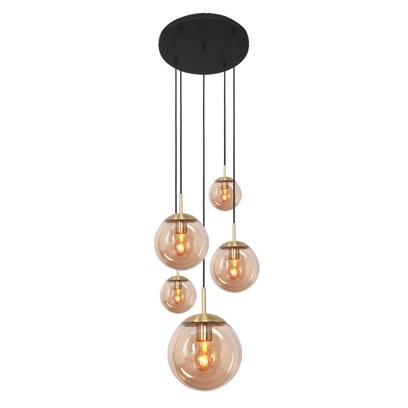 Ambrous 5 - Light Black Cluster Pendant
