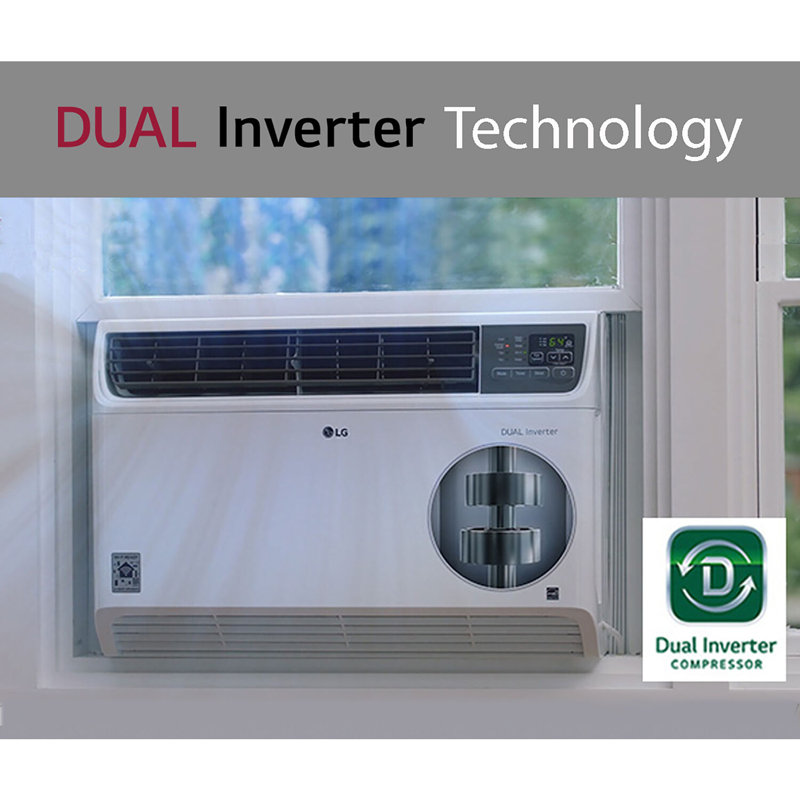 LG 10,000 BTU White Dual Inverter Smart Window Air Conditioner