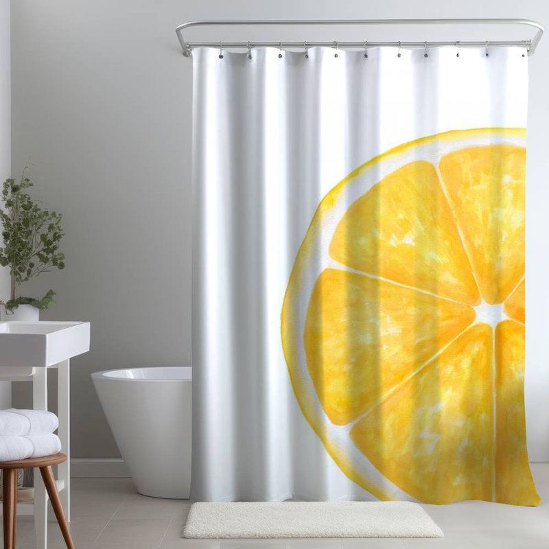 Shower Curtain GA75 – Polyester Shower Curtain, Dye Sublimation Print, 71" W × 74" L