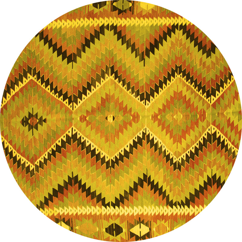 Latoyra Washable Southwestern Indoor Rug, Round 5'