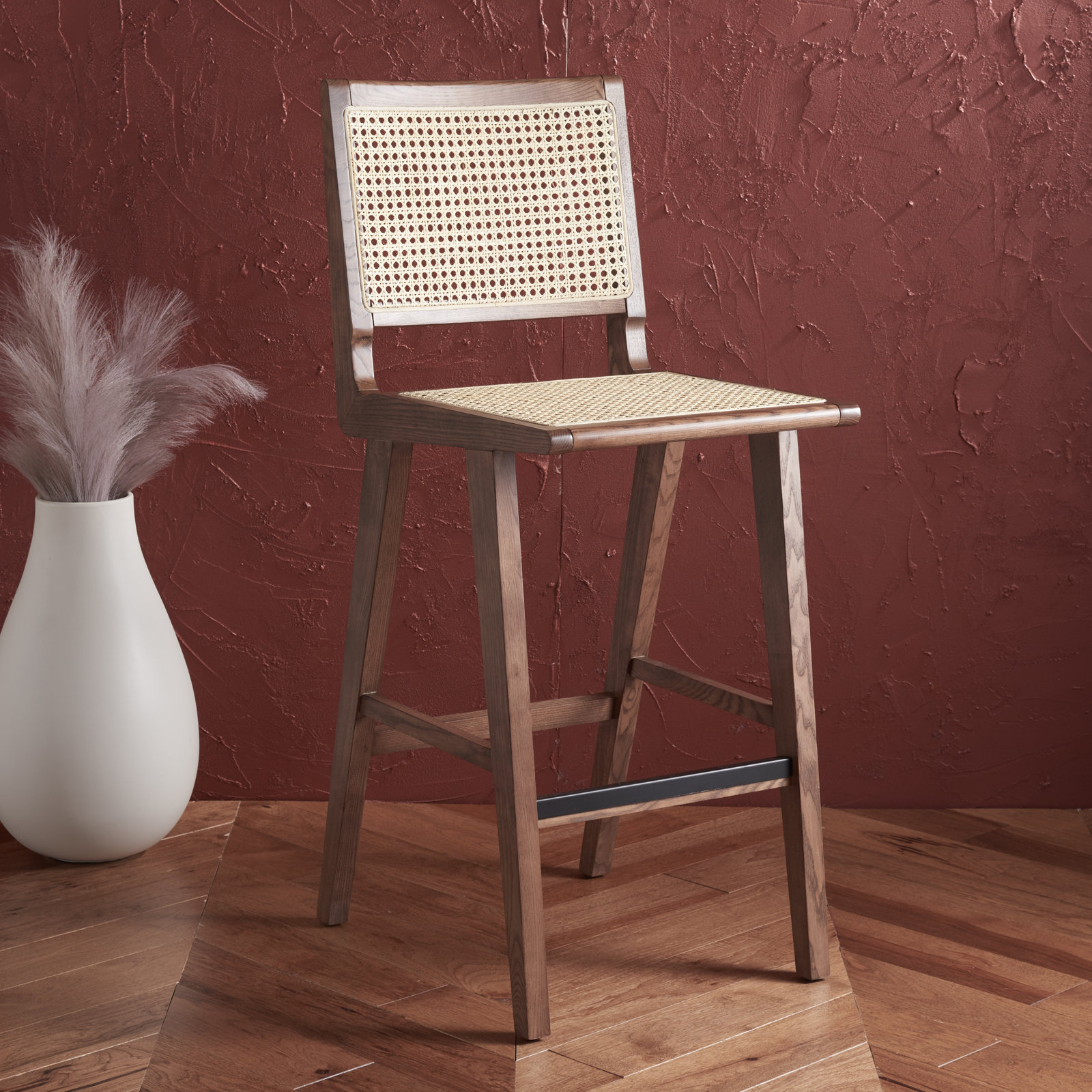 Atticus Bar and Counter Stool, Walnut, Bar Stool (29.5" Seat Height)