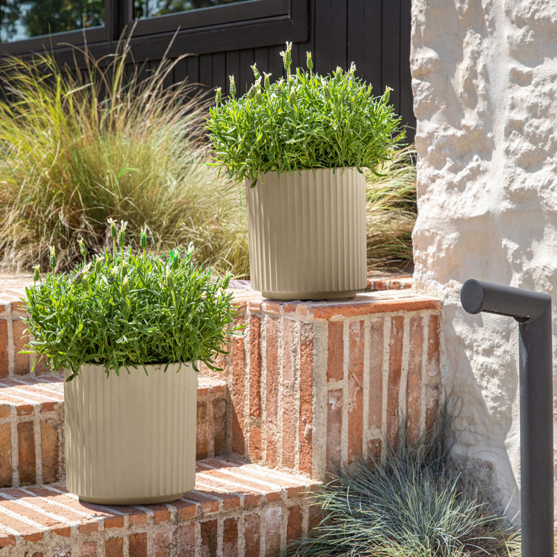Pot à fleurs rond Demi Series, 2, Sable, H 11,5 po x l 10,5 po x P 10,5 po