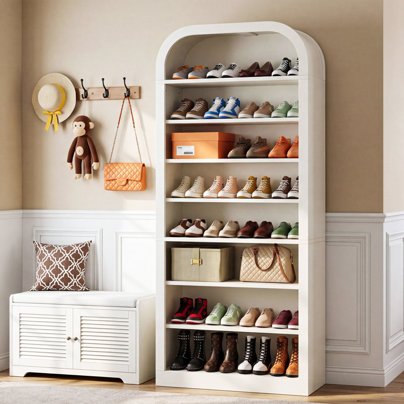8 Tiers 40-45 Pairs Heavy Duty Modern Freestanding Shoe Storage Cabinet