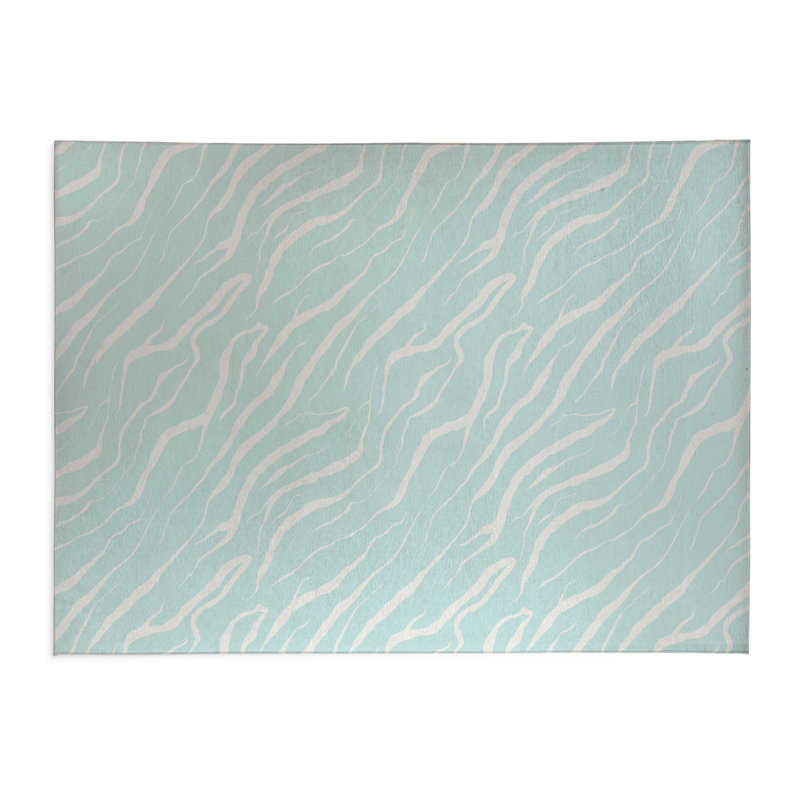 Lush Cracks Kids Play Mat, Rectangle 5' x 7', Light Blue/Blue