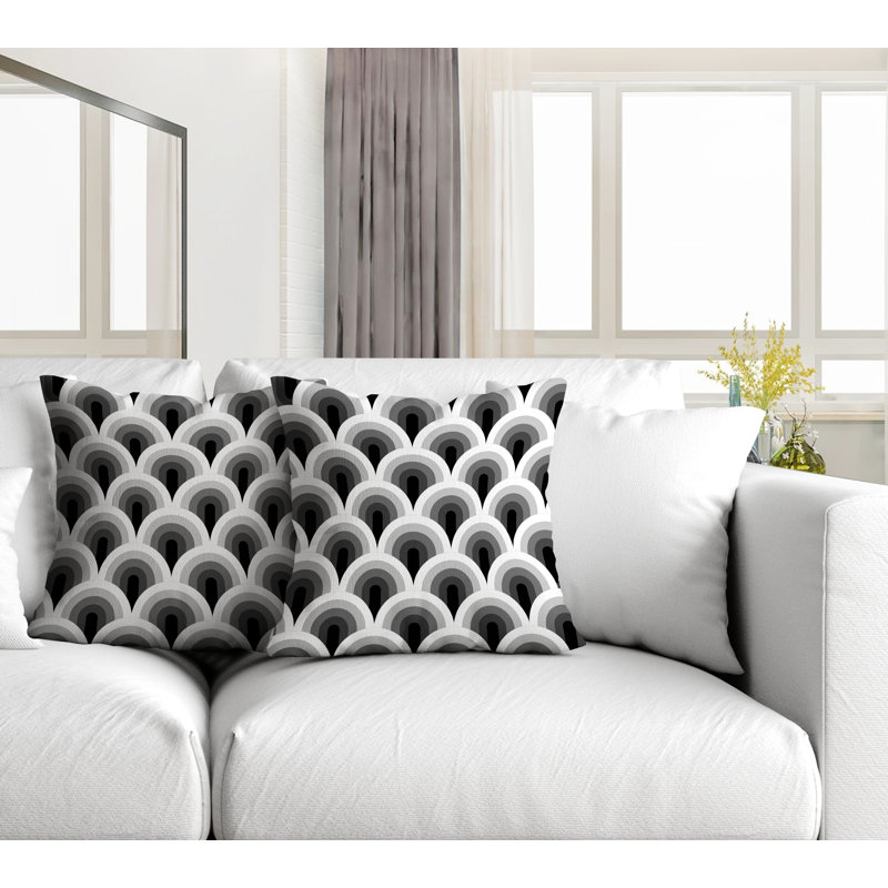  Coussin décoratif intérieur / extérieur, L 15 po x H 15 po, Noir