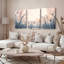 Ensemble de 3 tableaux sur toile « Prairie de papillons » pour la décoration du salon et de la chambre.-129073169