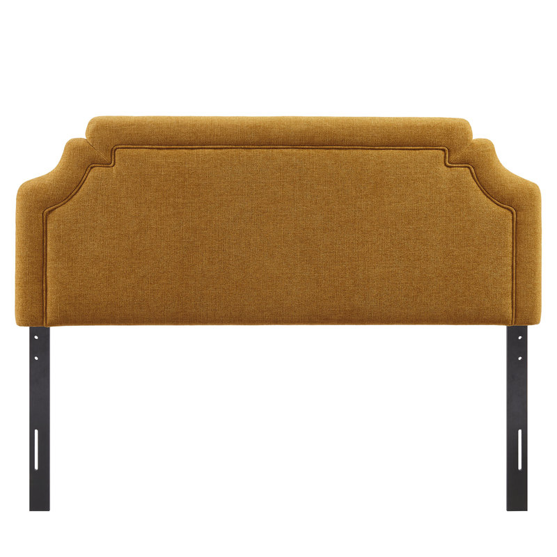 Magnolia Upholstered Fabric Queen Size Headboard In Copper, Queen, Copper