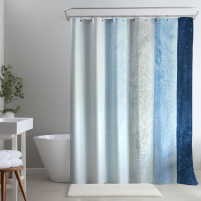 Daijha Striped – Polyester Shower Curtain, Dye Sublimation Print, 71" W × 74" L