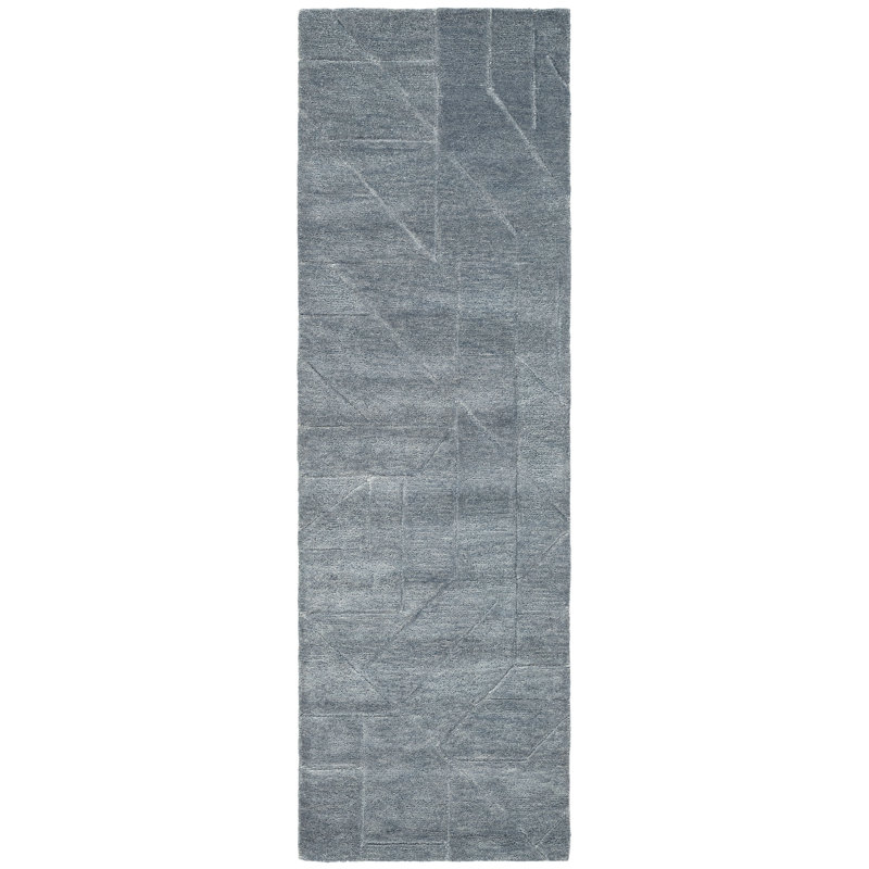Ebern Designs Hand Tufted Wool Relief Rug, Runner 2'6" x 8'