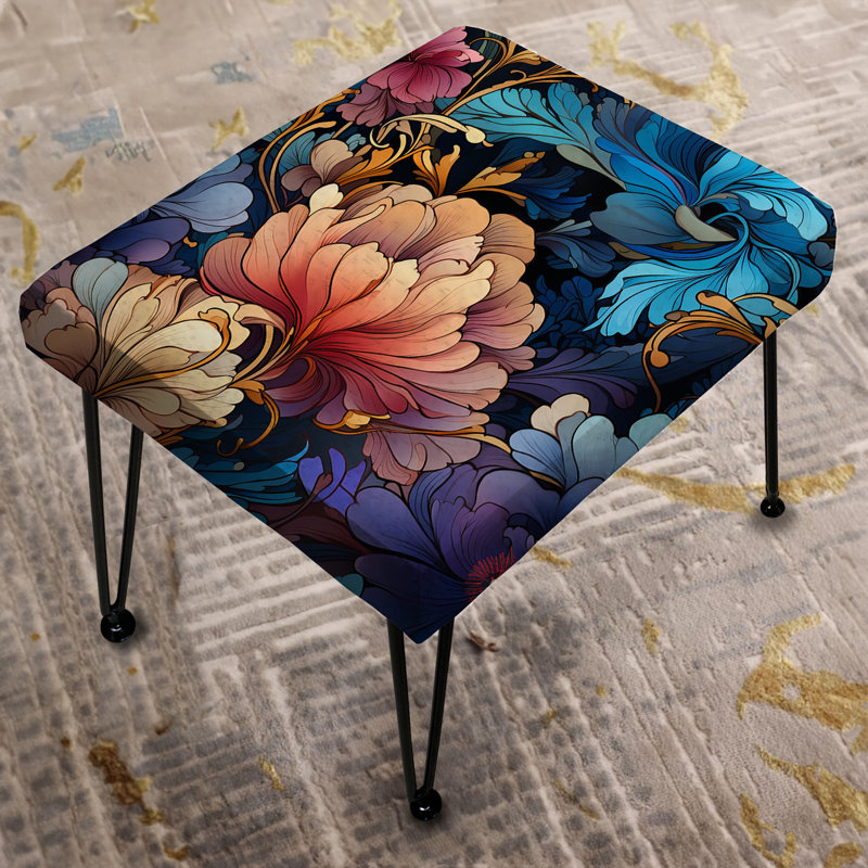 Victorian Nouveau Elegance Victorian Motif - Repose-pieds rectangulaire floral