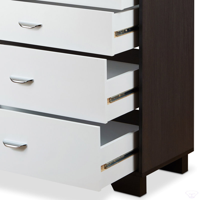 Commode à finition blanche et espresso Eloy