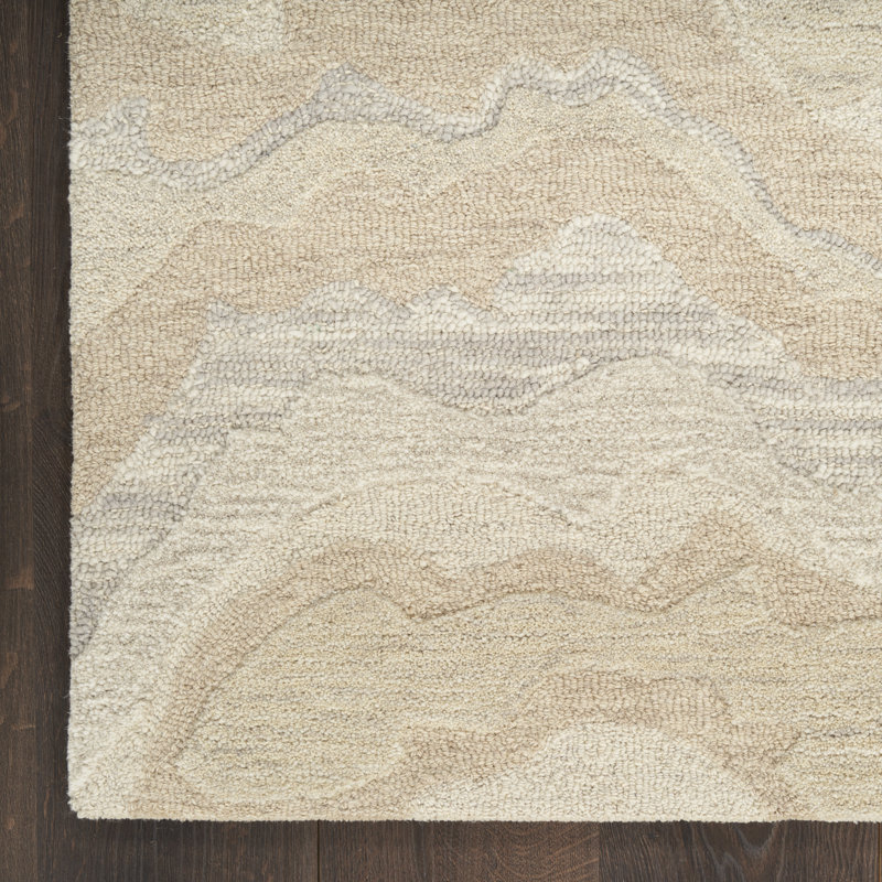 Ilijan Abstract Area Rug in Beige, Runner 7'9" x 9'9"