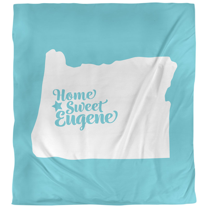 Housse de couette simple eugene oregon, Bleu sarcelle, Microfibre