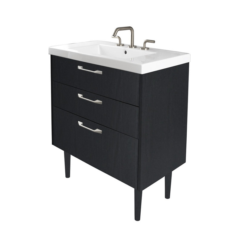 Sofi 31.5'' W Single Vanity, Ash Gray, Brushed Nickel, Single Hole Faucet