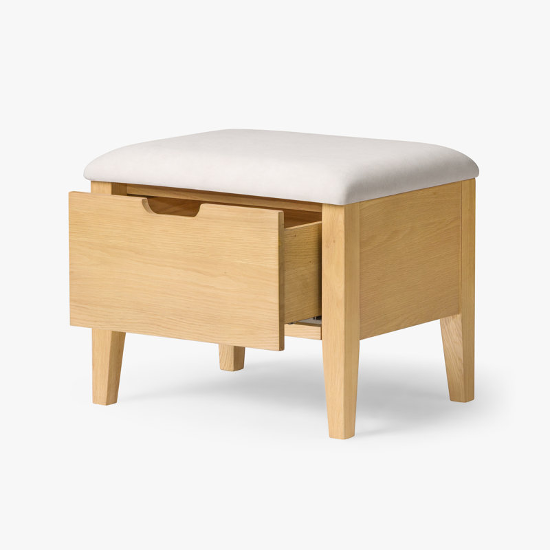 Mini Oslo Bench with drawer, American oak wood