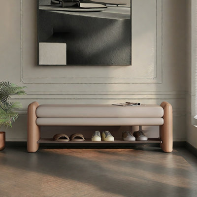 55.1in Shoe Storage Bench Shoe Changing Stool