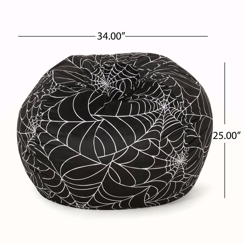 Fauteuil à billes 3 pi Spiderweb, noir et blanc