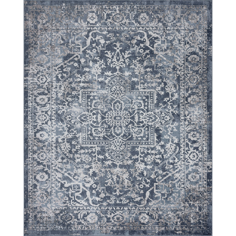Tapis oriental bleu Rory, Rectangulaire 2 pi x 3 pi