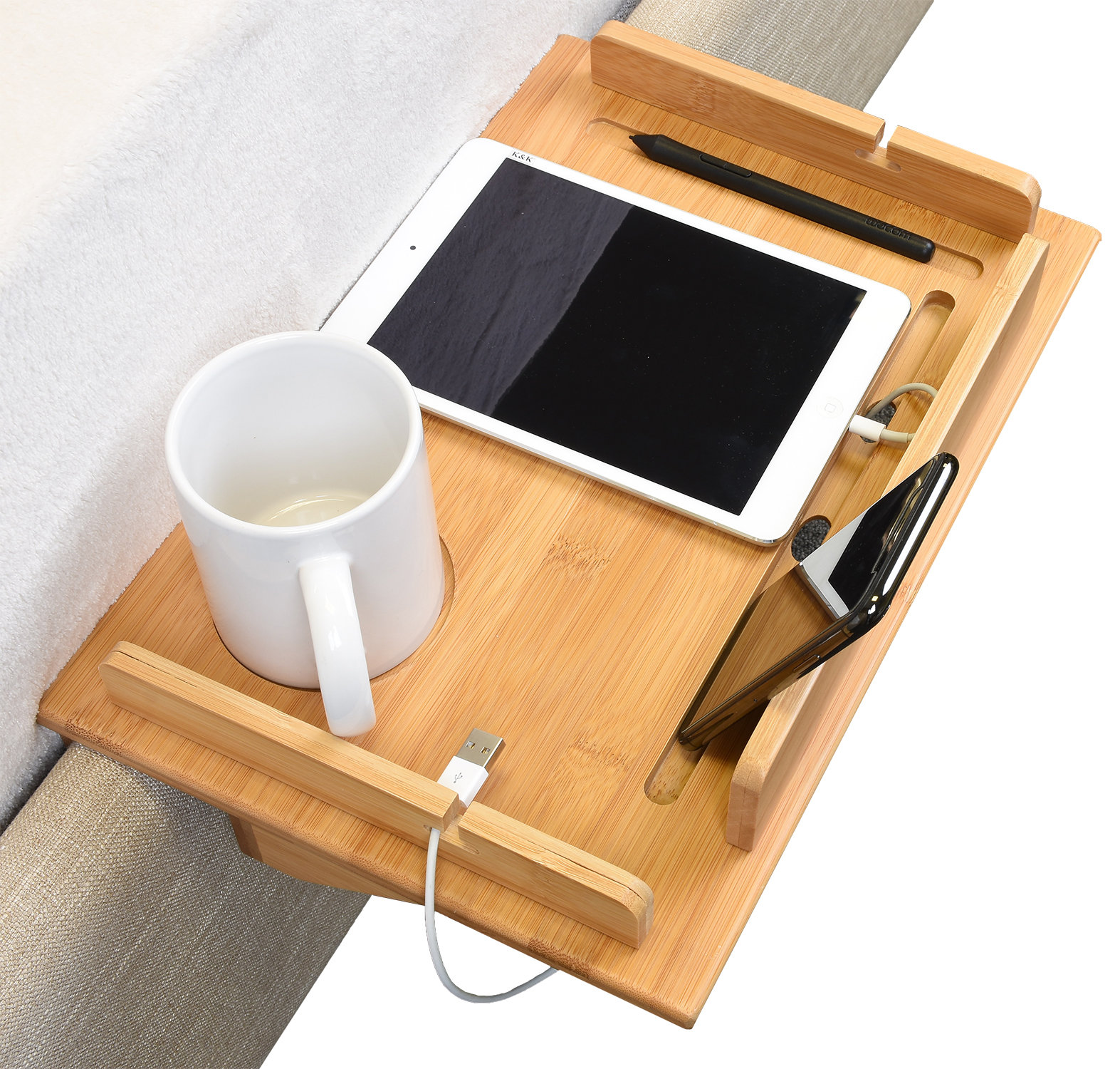 Tirrinia Bamboo Bedside Shelf Table, 14.…