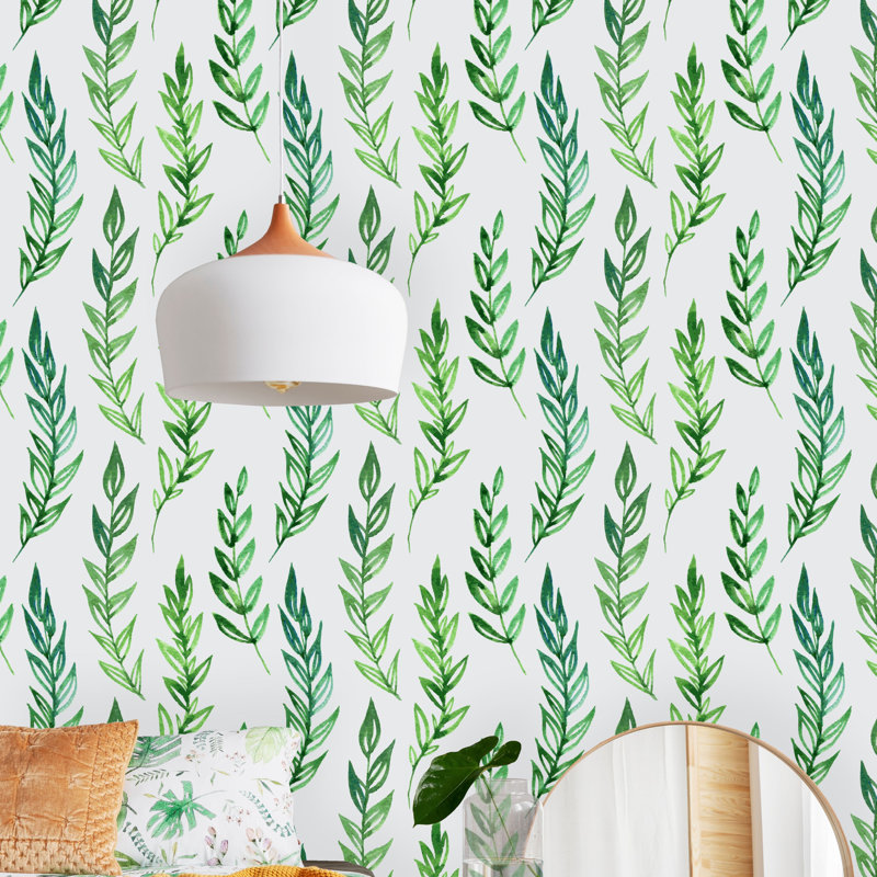 Rouleau de papier peint adhésif Ives Fern, L 16,67 po x l 25 po